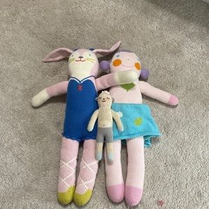 Three Blabla Dolls. Two large and one mini.